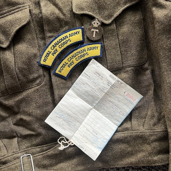 Vintage Canadian Military Uniform Men's Small Green Battle Dress Blouse 1950s - Picture 3 of 16